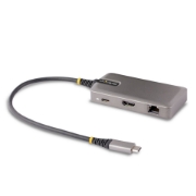 Picture of StarTech.com USB-C Multiport Adapter - 4K 60Hz HDMI - HDR - 2-Port 5Gbps USB 3.0 Hub - 100W Power Delivery Pass-Through - GbE - Works with Chromebook certified - Windows/macOS