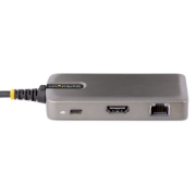 Picture of StarTech.com USB-C Multiport Adapter - 4K 60Hz HDMI - HDR - 2-Port 5Gbps USB 3.0 Hub - 100W Power Delivery Pass-Through - GbE - Works with Chromebook certified - Windows/macOS