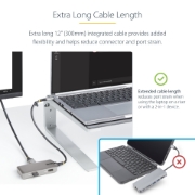 Picture of StarTech.com USB-C Multiport Adapter - 4K 60Hz HDMI - HDR - 2-Port 5Gbps USB 3.0 Hub - 100W Power Delivery Pass-Through - GbE - Works with Chromebook certified - Windows/macOS