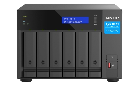 Picture of QNAP TVS-h674 NAS Tower Intel® Core™ i3 i3-12100 16 GB DDR4 0 TB QuTS hero Black