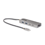 Picture of StarTech.com 3-Port USB-C Hub with 2.5 Gbps Ethernet and 100W Power Delivery Pass-Through Port, USB 3.2 10Gbps, 2x USB-A/1x USB-C, Portable USB Type-C Adapter Hub