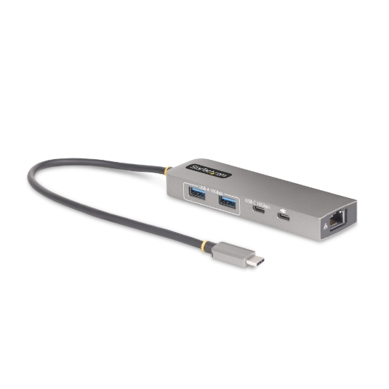Picture of StarTech.com 3-Port USB-C Hub with 2.5 Gbps Ethernet and 100W Power Delivery Pass-Through Port, USB 3.2 10Gbps, 2x USB-A/1x USB-C, Portable USB Type-C Adapter Hub
