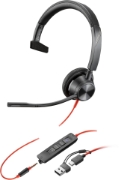 Picture of POLY Blackwire 3315 Monaural Microsoft Teams Certified USB-C Headset +3.5mm Plug +USB-C/A Adapter