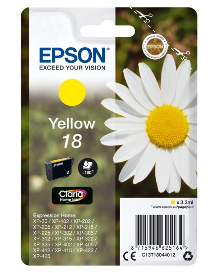 Picture of Epson Daisy Singlepack Yellow 18 Claria Home Ink