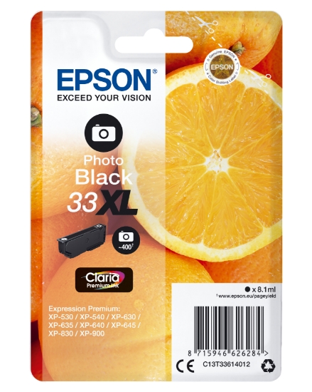 Picture of Epson Oranges Singlepack Photo Black 33XL Claria Premium Ink