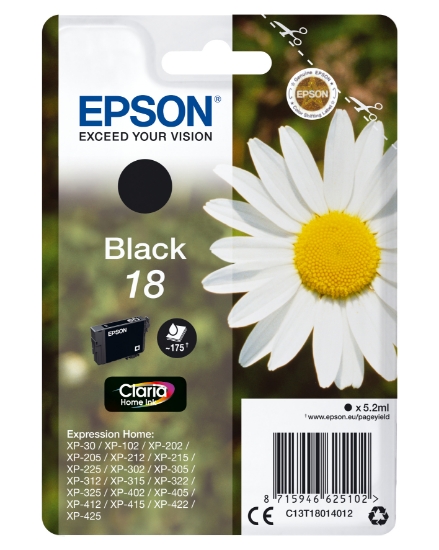 Picture of Epson Daisy Singlepack Black 18 Claria Home Ink