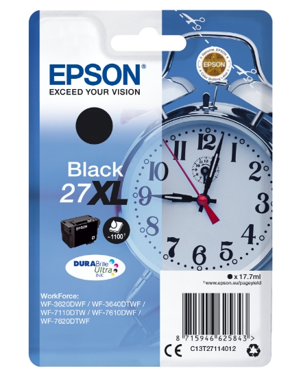 Picture of Epson Alarm clock Singlepack Black 27XL DURABrite Ultra Ink