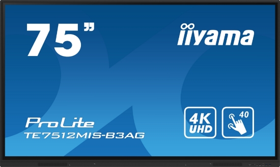 Picture of iiyama TE7512MIS-B3AG Signage Display Kiosk design 190.5 cm (75") LCD Wi-Fi 400 cd/m² 4K Ultra HD Black Touchscreen Built-in processor Android 11 24/7