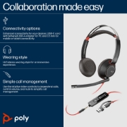Picture of POLY Blackwire 5220 Stereo USB-C Headset +3.5mm Plug +USB-C/A Adapter