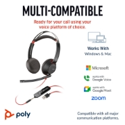 Picture of POLY Blackwire 5220 Stereo USB-C Headset +3.5mm Plug +USB-C/A Adapter