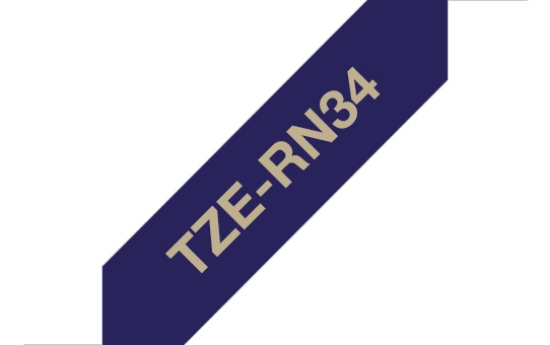 Picture of Brother TZE-RN34 label-making tape Gold on navy