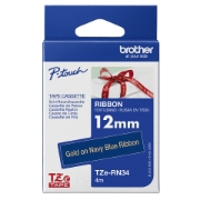 Picture of Brother TZE-RN34 label-making tape Gold on navy