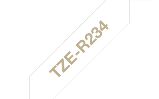 Picture of Brother TZE-R234 label-making tape Gold on white