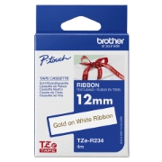 Picture of Brother TZE-R234 label-making tape Gold on white