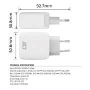Picture of ACT USB-C Charger 65W 2-port with Power Delivery PPS and GaNFast