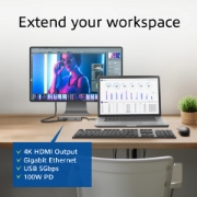 Picture of ACT USB-C 4K docking station for 1 HDMI monitor, Ethernet, USB-C, USB-A, card reader and PD pass-through
