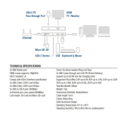 Picture of ACT USB-C 4K docking station for 1 HDMI monitor, Ethernet, USB-C, USB-A, card reader and PD pass-through