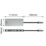 Picture of ACT USB-C 4K docking station for 1 HDMI monitor, Ethernet, USB-C, USB-A, card reader and PD pass-through