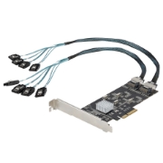 Picture of StarTech.com 8 Port SATA PCIe Card - PCI Express 6Gbps SATA Expansion Adapter Card with 4 Host Controllers - SATA PCIe Controller Card - PCI-e x4 Gen 2 to SATA III - SATA HDD/SSD