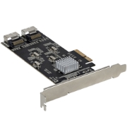 Picture of StarTech.com 8 Port SATA PCIe Card - PCI Express 6Gbps SATA Expansion Adapter Card with 4 Host Controllers - SATA PCIe Controller Card - PCI-e x4 Gen 2 to SATA III - SATA HDD/SSD
