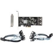 Picture of StarTech.com 8 Port SATA PCIe Card - PCI Express 6Gbps SATA Expansion Adapter Card with 4 Host Controllers - SATA PCIe Controller Card - PCI-e x4 Gen 2 to SATA III - SATA HDD/SSD