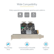 Picture of StarTech.com 8 Port SATA PCIe Card - PCI Express 6Gbps SATA Expansion Adapter Card with 4 Host Controllers - SATA PCIe Controller Card - PCI-e x4 Gen 2 to SATA III - SATA HDD/SSD