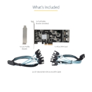 Picture of StarTech.com 8 Port SATA PCIe Card - PCI Express 6Gbps SATA Expansion Adapter Card with 4 Host Controllers - SATA PCIe Controller Card - PCI-e x4 Gen 2 to SATA III - SATA HDD/SSD