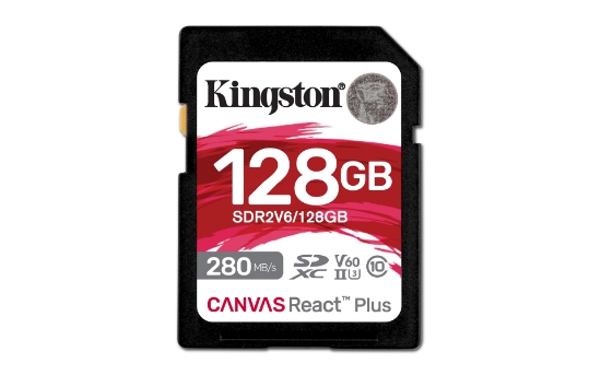 Picture of Kingston Technology 128GB Canvas React Plus SDXC UHS-II 280R/100W U3 V60 for Full HD/4K