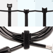 Picture of StarTech.com 6in Hook and Loop Cable Ties - 50 Pack - Black - Reusable Cable Straps - Adjustable and Flexible - Cord Organizer Tie/Wraps for Cable Management - Wire Loop Ties