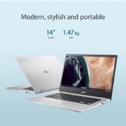 Picture of ASUS Chromebook CX1 CX1400CKA-EB0672 Intel® Celeron® N N5100 35.6 cm (14") Full HD 8 GB LPDDR4x-SDRAM 64 GB eMMC Wi-Fi 6 (802.11ax) ChromeOS Dutch Silver