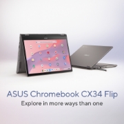 Picture of ASUS Chromebook CX34 Flip CB3401FBA-LZ0187 Intel® Core™ i5 i5-1235U 35.6 cm (14") Touchscreen WUXGA 16 GB LPDDR4x-SDRAM 256 GB SSD Wi-Fi 6E (802.11ax) ChromeOS Grey