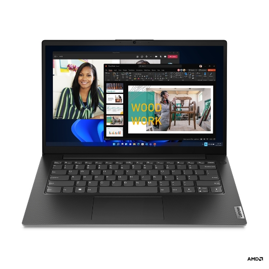 Picture of Lenovo V14 G4 AMN AMD Ryzen™ 5 7520U Laptop 35.6 cm (14") Full HD 8 GB LPDDR5-SDRAM 256 GB SSD Wi-Fi 5 (802.11ac) Windows 11 Pro Belgian Black