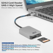 Picture of ACT USB-C card reader for SD and micro SD, SD 4.0 UHS-II