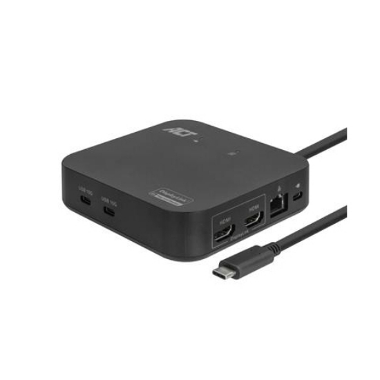 Picture of ACT USB-C Docking Station 4K, for 2 HDMI monitors, DisplayLink, compact model