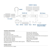 Picture of ACT USB-C Docking Station 4K, for 2 HDMI monitors, DisplayLink, compact model