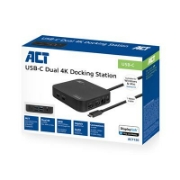 Picture of ACT USB-C Docking Station 4K, for 2 HDMI monitors, DisplayLink, compact model