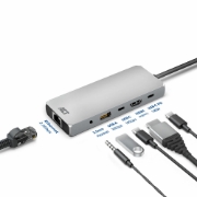 Picture of ACT USB-C 4K / 8K 30Hz docking station for 1 HDMI monitor, 2.5 Gigabit ethernet, USB-C 10Gbps, USB-A 10Gbps, 3.5mm audio, PD pass-through