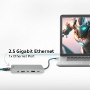 Picture of ACT USB-C 4K / 8K 30Hz docking station for 1 HDMI monitor, 2.5 Gigabit ethernet, USB-C 10Gbps, USB-A 10Gbps, 3.5mm audio, PD pass-through