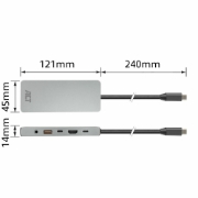 Picture of ACT USB-C 4K / 8K 30Hz docking station for 1 HDMI monitor, 2.5 Gigabit ethernet, USB-C 10Gbps, USB-A 10Gbps, 3.5mm audio, PD pass-through