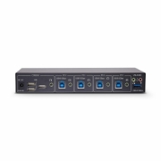 Picture of StarTech.com 4-Port KM Switch with Mouse Switching, USB Switch for Keyboard/Mouse, 3.5mm/USB Audio, Peripheral Sharing for 4 Computers, TAA Compliant