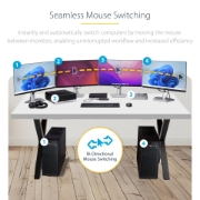 Picture of StarTech.com 4-Port KM Switch with Mouse Switching, USB Switch for Keyboard/Mouse, 3.5mm/USB Audio, Peripheral Sharing for 4 Computers, TAA Compliant
