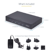 Picture of StarTech.com 4-Port KM Switch with Mouse Switching, USB Switch for Keyboard/Mouse, 3.5mm/USB Audio, Peripheral Sharing for 4 Computers, TAA Compliant