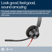 Picture of POLY Blackwire 3310 Monaural Microsoft Teams Certified USB-C Headset +USB-C/A Adapter