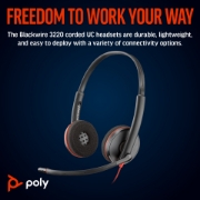 Picture of POLY Blackwire 3220 Stereo USB-C Headset +USB-C/A Adapter