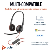 Picture of POLY Blackwire 3220 Stereo USB-C Headset +USB-C/A Adapter