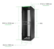 Picture of APC NetShelter SX Server Rack Gen 2, 45U, 2124H x 600W x 1200D mm, with Sides, Black