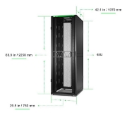 Picture of APC NetShelter SX Server Rack Gen 2, 48U, 2258H x 750W x 1070D mm, with Sides, Black
