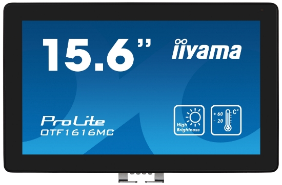 Picture of iiyama OTF1616MC-B1 Signage Display Digital signage flat panel 39.6 cm (15.6") LCD 1100 cd/m² Full HD Black Touchscreen