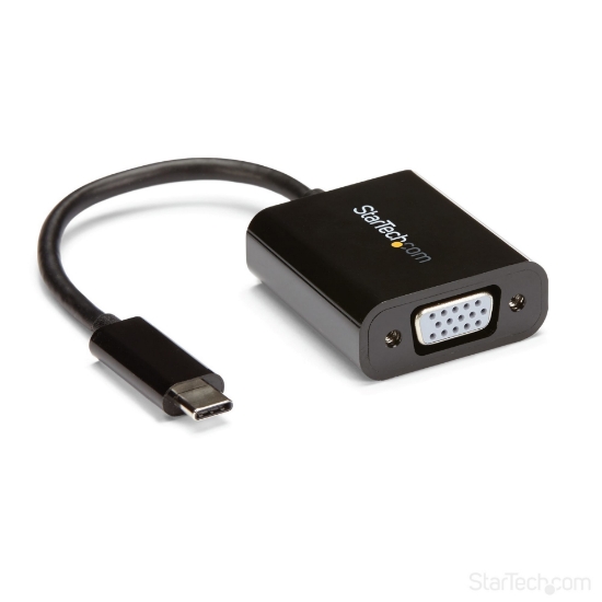 Picture of StarTech.com USB-C to VGA Adapter - Black - 1080p - Video Converter For Your MacBook Pro - USB C to VGA Display Dongle - Upgraded Version is CDP2VGAEC