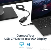 Picture of StarTech.com USB-C to VGA Adapter - Black - 1080p - Video Converter For Your MacBook Pro - USB C to VGA Display Dongle - Upgraded Version is CDP2VGAEC